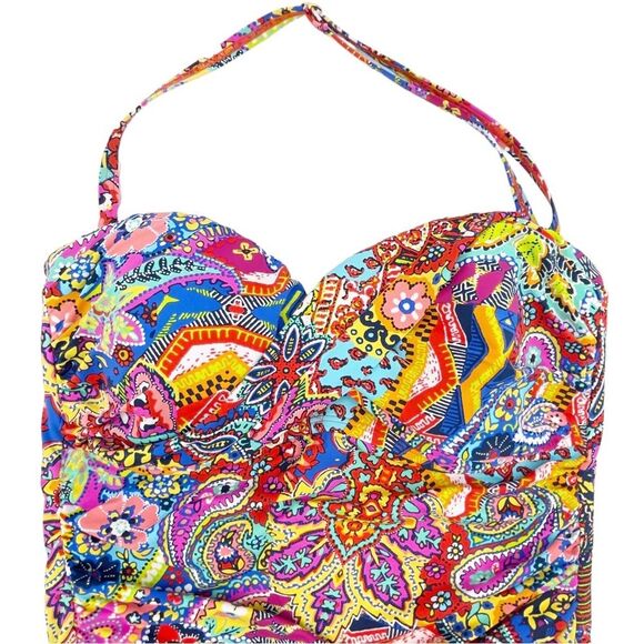 Bleu Rod Beattie Groovy Baby Twist Bandana Print Tankini Two Piece Size Medium - Picture 5 of 16